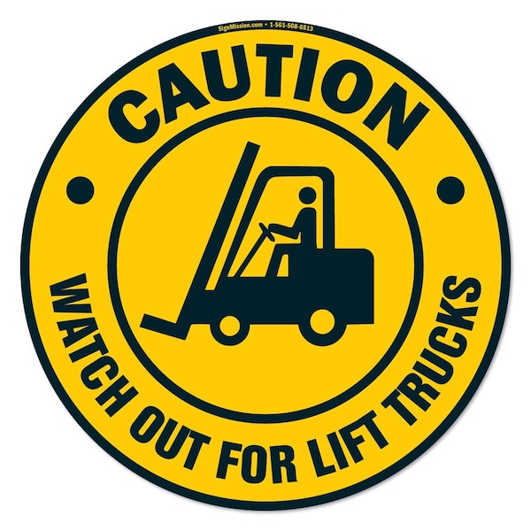 Watch Out For Lift Trucks 16in Non-Slip Floor Marker, 12PK, 16 in L, 16 in H, FD-2-C-16-12PK-99877